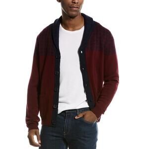 KIER + J  shawl collar houndstooth wool & cashmere blend cardigan